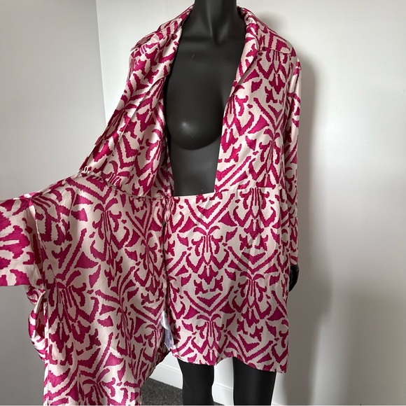 MNG Mango Pink Ikat Wrap Dress – Size XL / US 10 - Picture 7 of 10